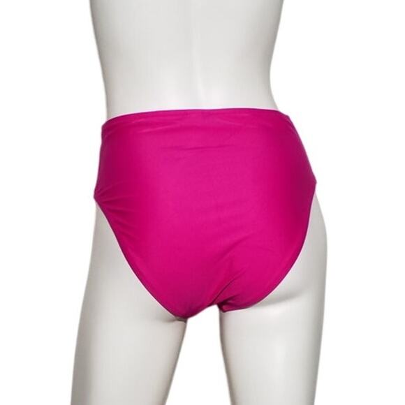 J Crew Womens Size XS High Rise Full Coverage Bikini Bottom Pink Stretch BM642 - Picture 5 of 8